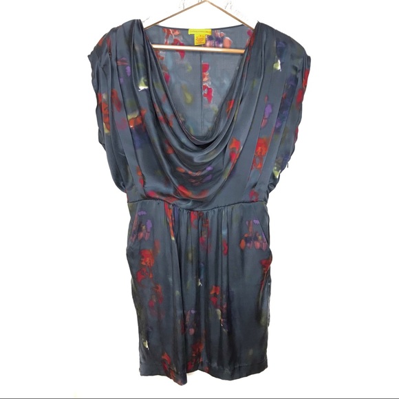 Catherine Malandrino 100% Silk Draped Cowl Neck - Picture 2 of 6